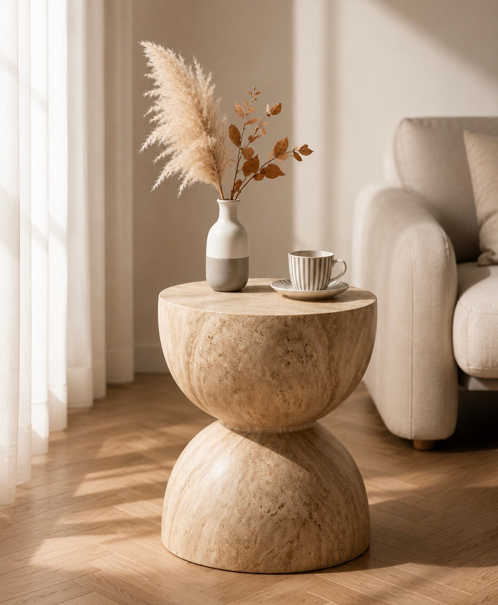 SMIVA™ Modern Faux Marble Side Table – Luxury Minimalist Accent Table