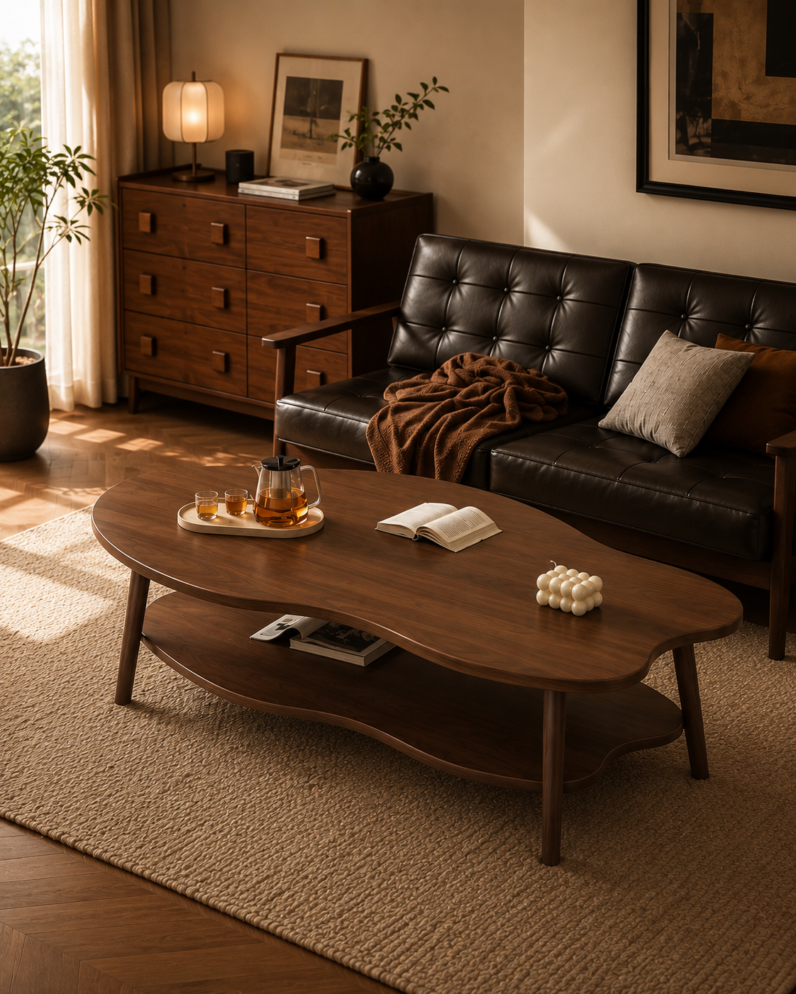 SMIVA Cloud Coffee Table with Storage – Modern Wooden Center Table