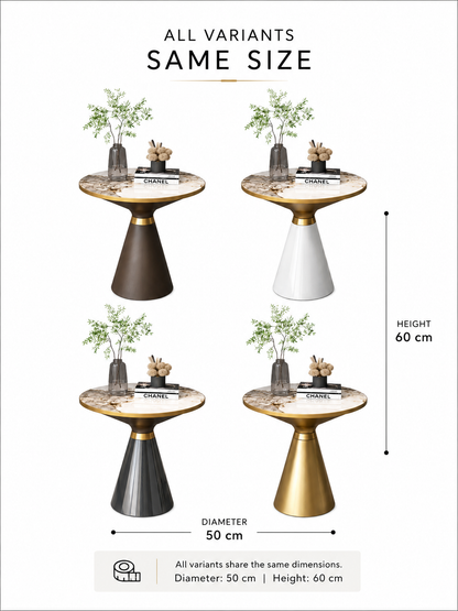 SMIVA LUXORA Modern Marble Round Side Table