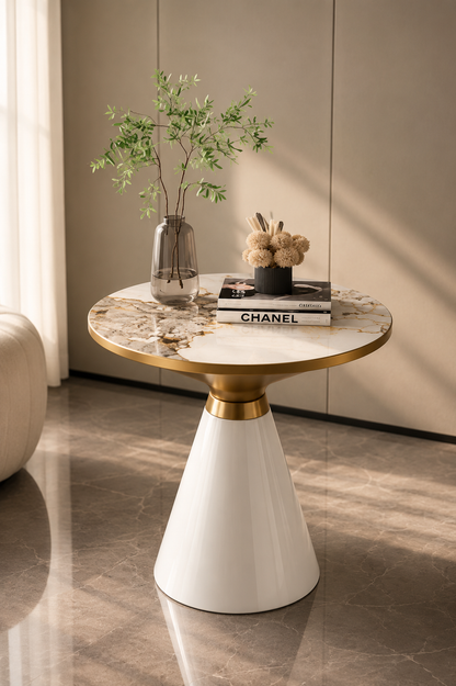 SMIVA LUXORA Modern Marble Round Side Table
