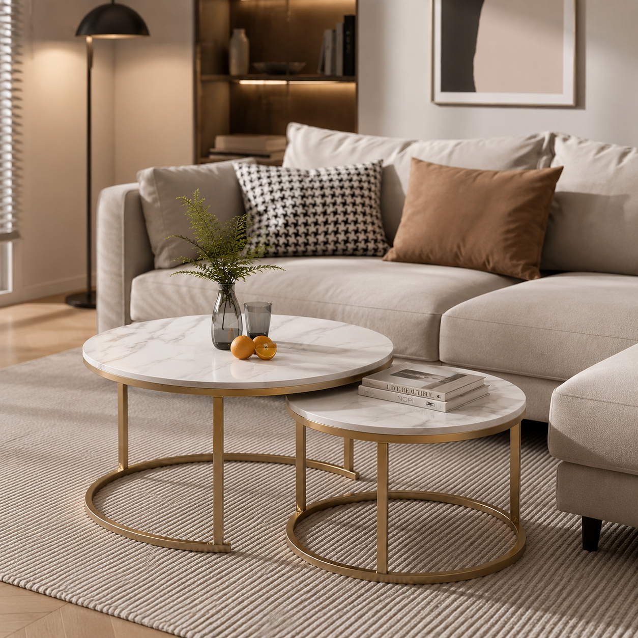 SMIVA Modern Round Side Table – Minimalist Luxury Accent Table for Living Room & Bedroom