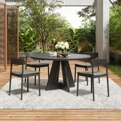 47" round Dining Table for 4-6 People, Modern Wood Kitchen Table with Sturdy Base, Large round Dinner Table, Easy Assembly for Dining Room, Kitchen, or Apartment