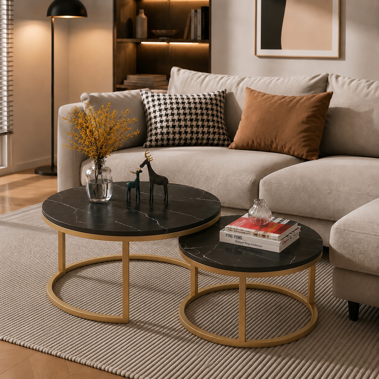 SMIVA Modern Round Side Table – Minimalist Luxury Accent Table for Living Room & Bedroom