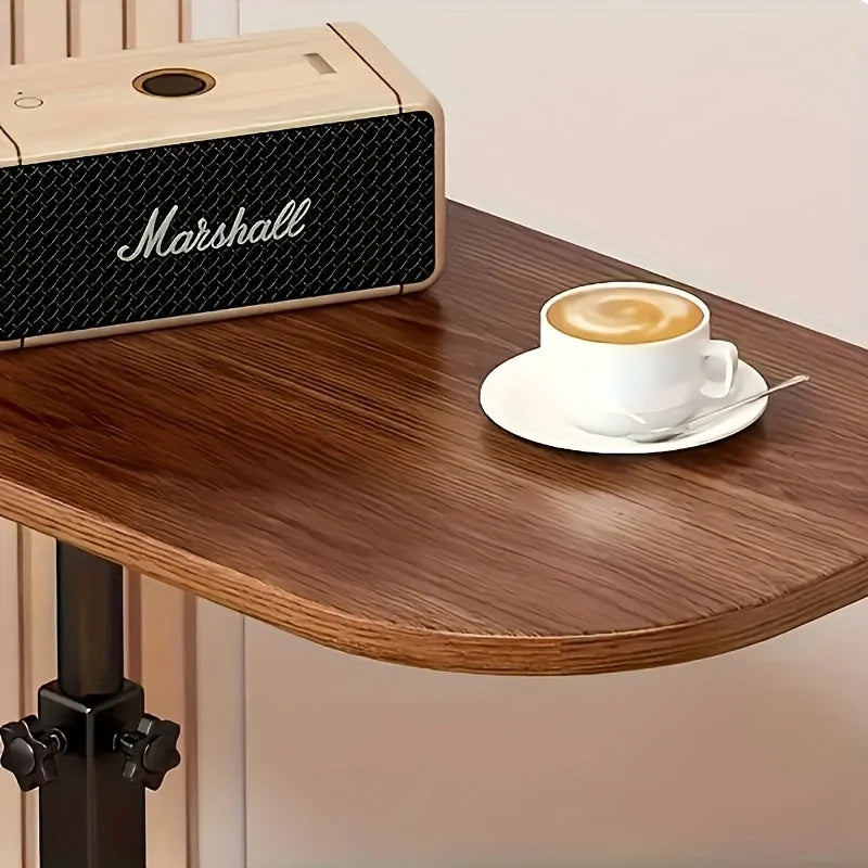 Adjustable Height Table - with Wooden Tabletop, Portable Sofa Side Table, Suitable for Coffee, Office, and Indoor/Outdoor Use