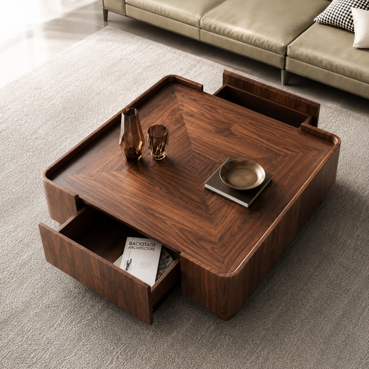 SMIVA Modern Coffee Table with Storage Drawer