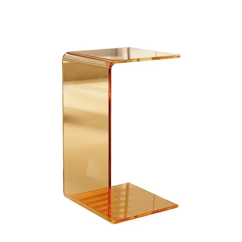 Acrylic Side Table Transparent Light Luxury Sofa Side Table Living Room Italian Bay Window Side Table C-Shaped Coffee Tables