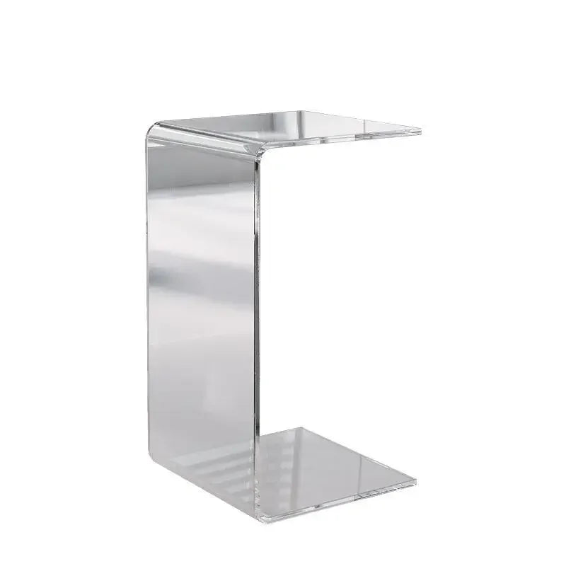 Acrylic Side Table Transparent Light Luxury Sofa Side Table Living Room Italian Bay Window Side Table C-Shaped Coffee Tables