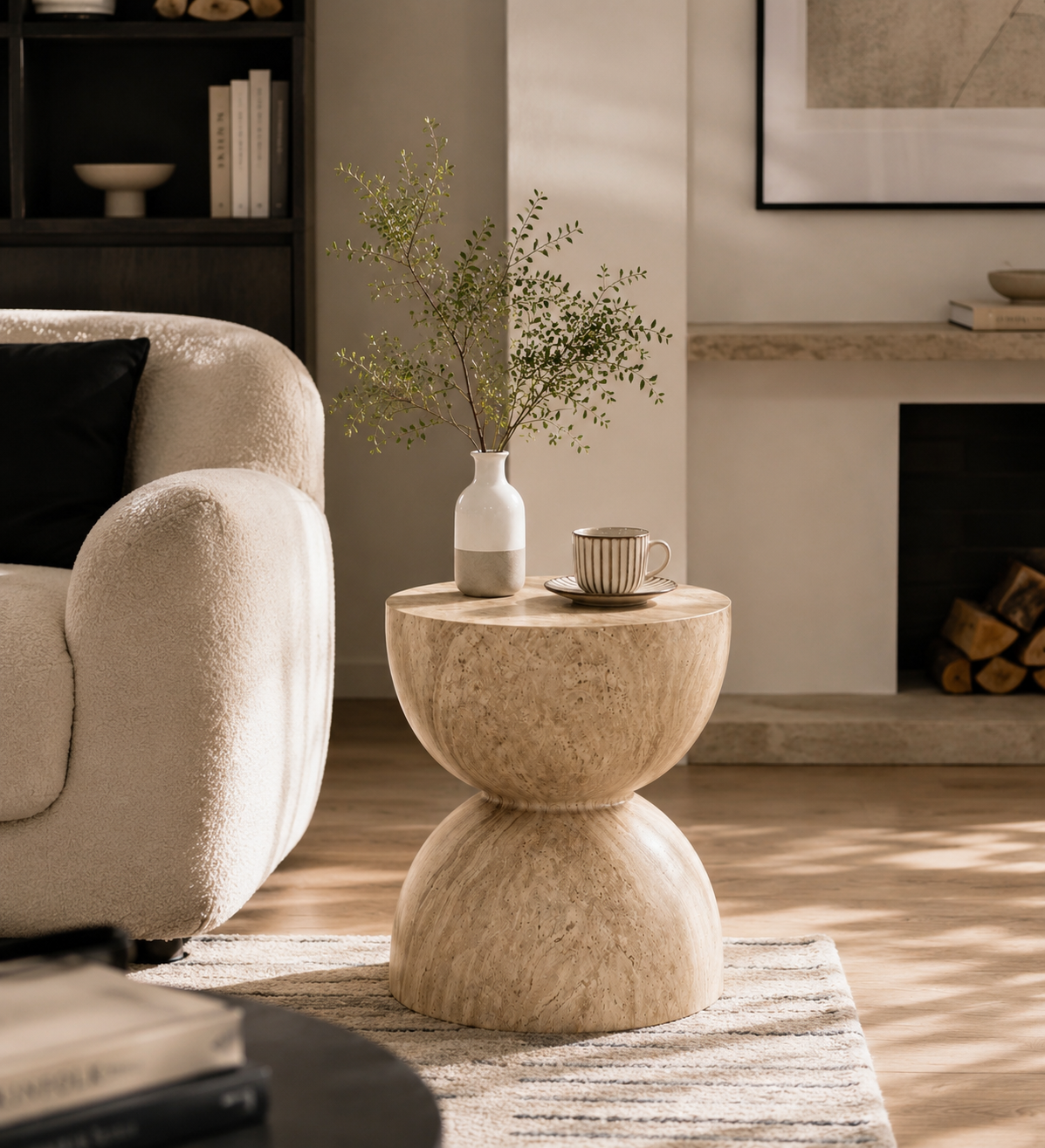 SMIVA™ Modern Faux Marble Side Table – Luxury Minimalist Accent Table