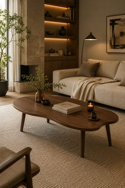 SMIVA Cloud Coffee Table with Storage – Modern Wooden Center Table
