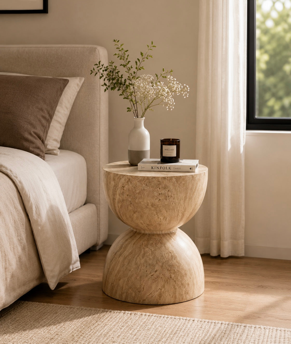 SMIVA™ Modern Faux Marble Side Table – Luxury Minimalist Accent Table