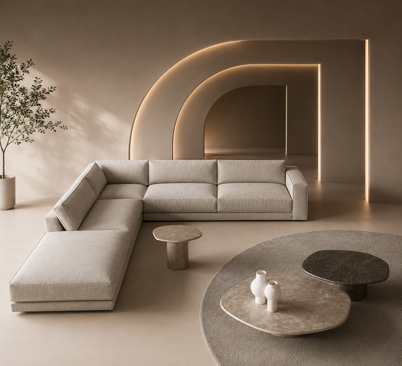 SMIVA Irregular Modern Coffee Table