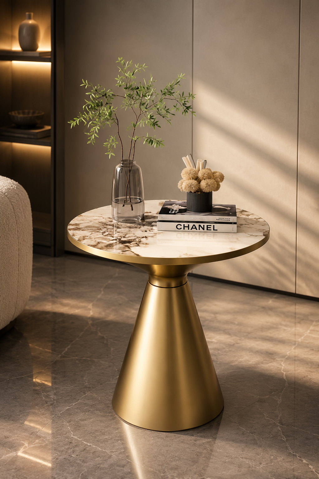 SMIVA LUXORA Modern Marble Round Side Table