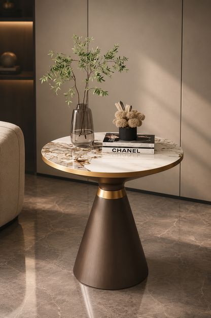 SMIVA LUXORA Modern Marble Round Side Table