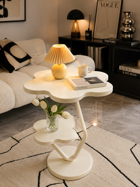 SMIVA Modern Cream Round Coffee Table