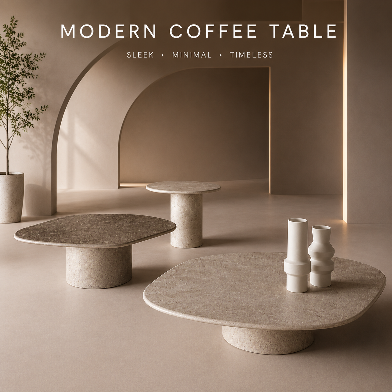 SMIVA Irregular Modern Coffee Table
