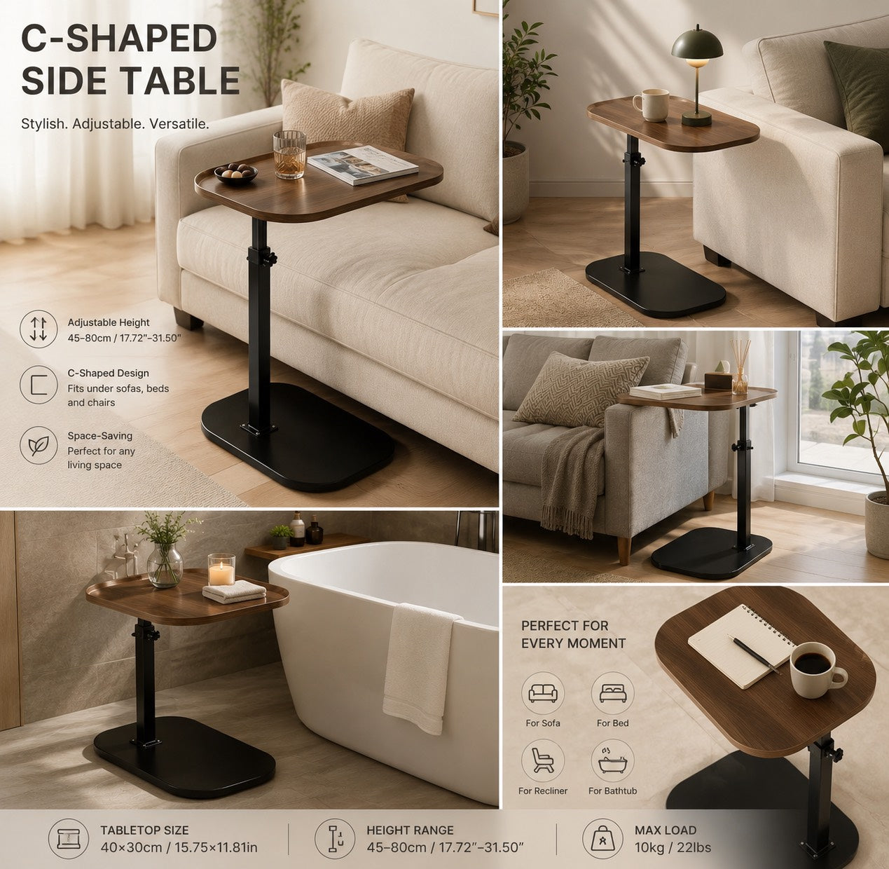 SMIVA Adjustable Side Table