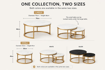 SMIVA Modern Round Side Table – Minimalist Luxury Accent Table for Living Room & Bedroom