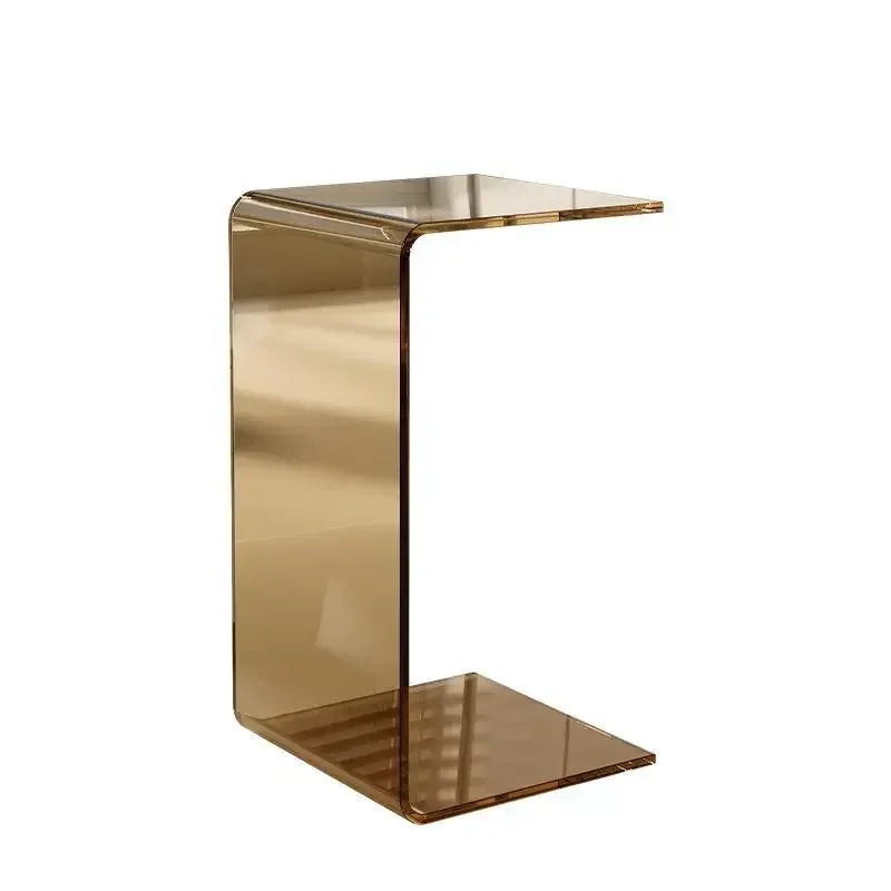 Acrylic Side Table Transparent Light Luxury Sofa Side Table Living Room Italian Bay Window Side Table C-Shaped Coffee Tables