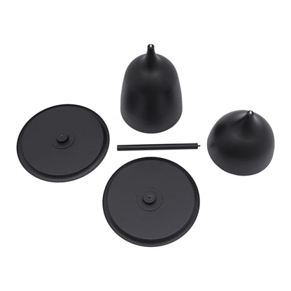 2 Sizes Nesting Iron round Side Tables Matte Black High-Temp Baking Anti-Scratch Rustproof Raised Edge Prevent Item Slip Wide Stable Base Each Holds 4KG Fast Assembly Modern End Table for Living Room Bedroom Balcony Practical Housewarming Gift